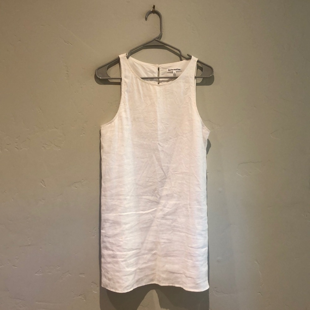 Reformation white linen dress